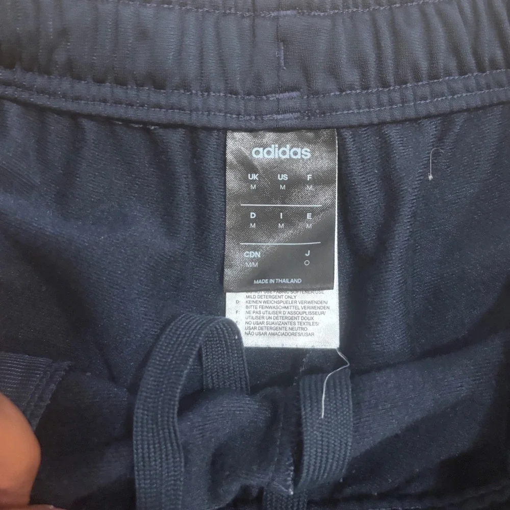 Adidas Mens Navy Blue 3-Stripe Wide Leg Baggy Y2K Track Pants Size M